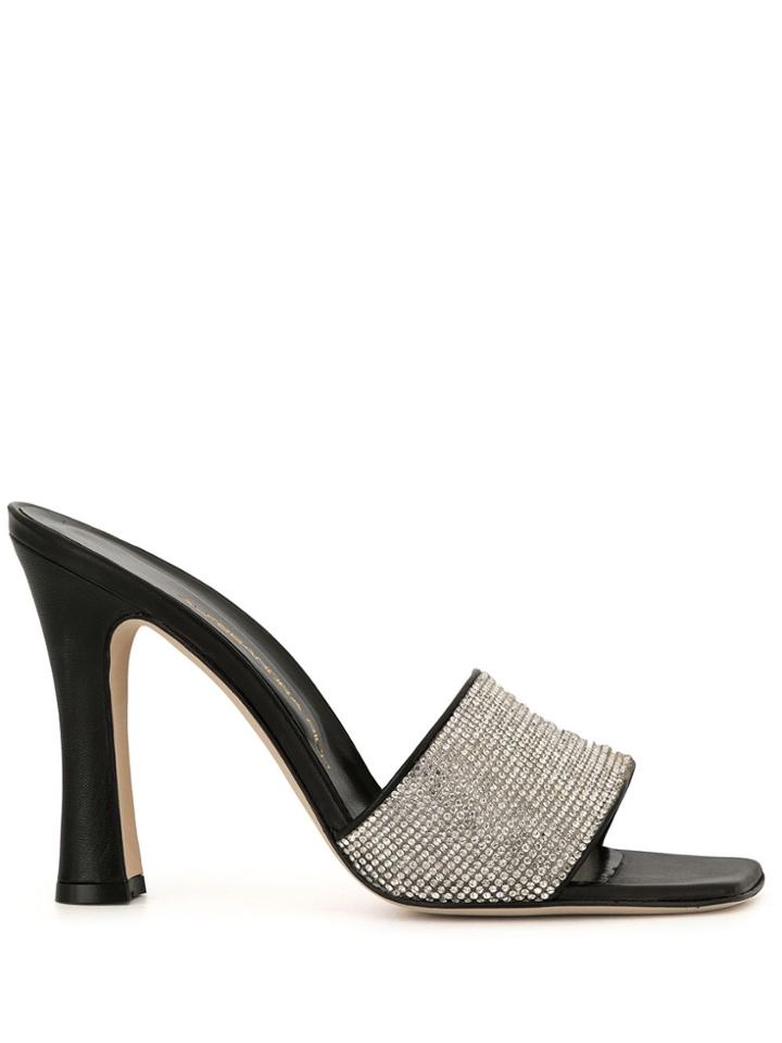 Alessandra Rich Crystal Embellished Mules - Black