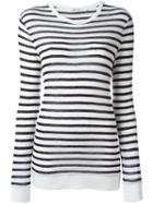 T By Alexander Wang Striped T-shirt, Women's, Size: Medium, Blue, Linen/flax/rayon