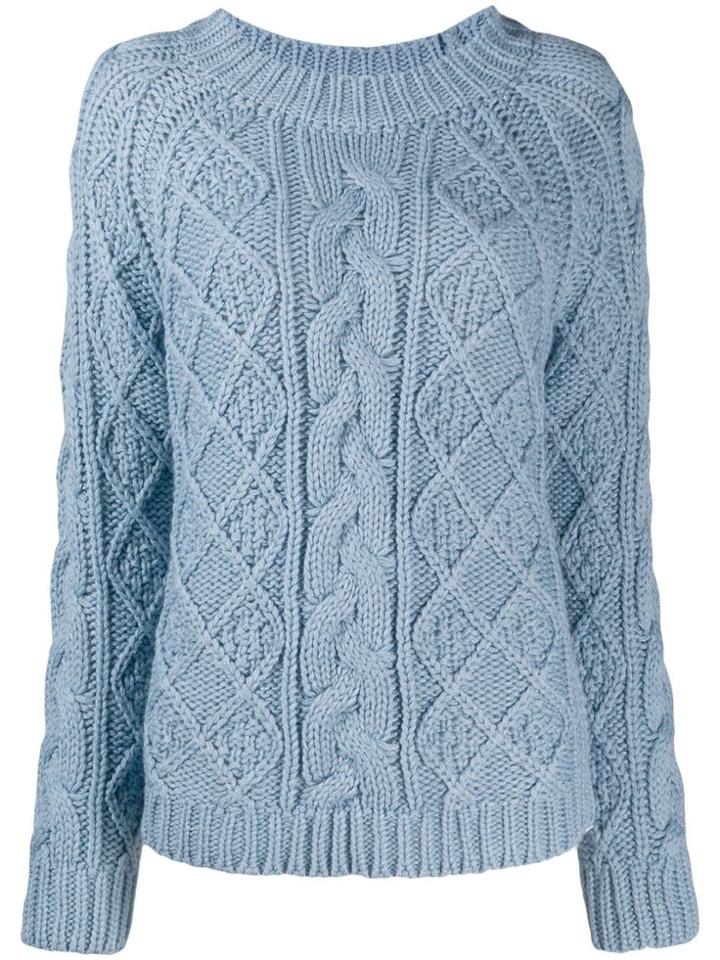 Semicouture Cable Knit Jumper - Blue