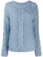 Semicouture Cable Knit Jumper - Blue