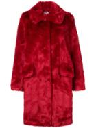Shrimps Contrast Button Coat - Red