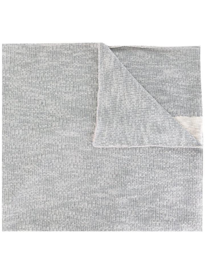 Diesel Intarsia Detail Scarf, Men's, Grey, Cotton/polyester