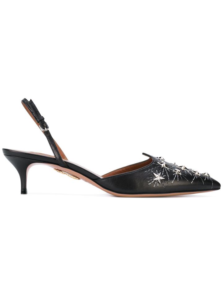 Aquazzura 'cosmic Star' Slingbacks - Black