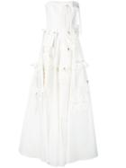 Talbot Runhof - Pocket Detailing Gown - Women - Cotton/spandex/elastane/cupro - 38, White, Cotton/spandex/elastane/cupro