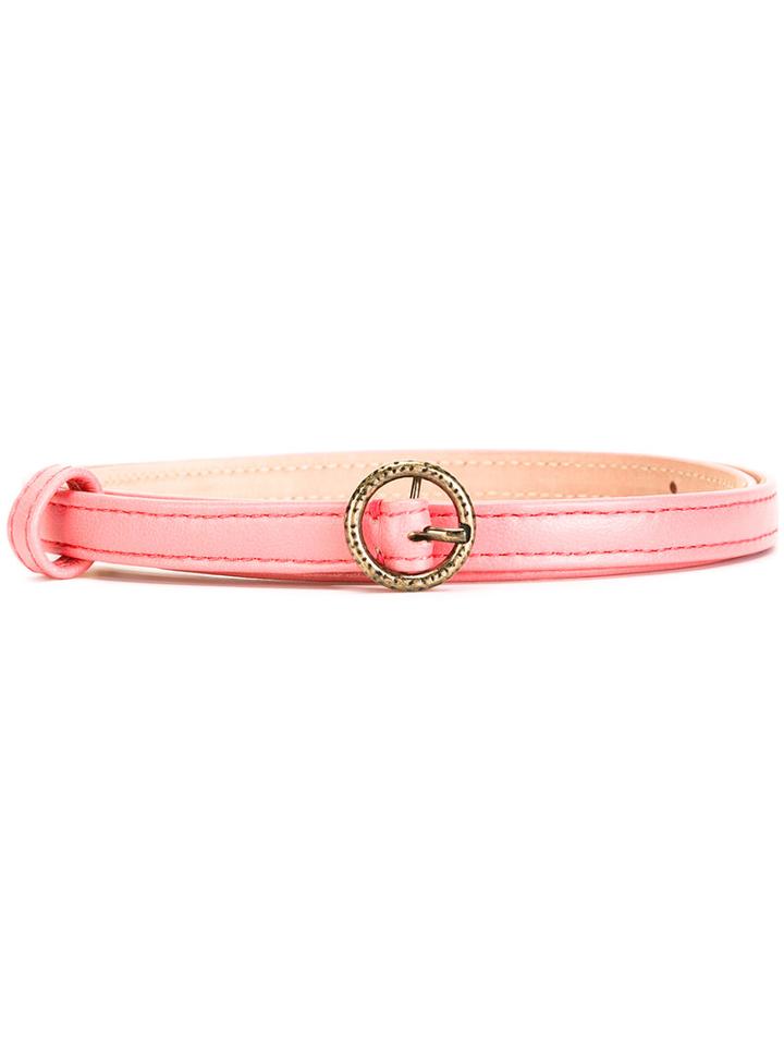 Agnona - Round Buckle Belt - Women - Calf Leather - 75, Women's, Pink/purple, Calf Leather