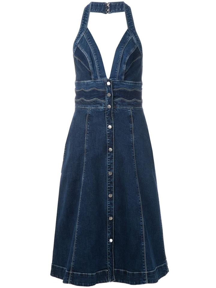 Tufi Duek Vestido Midi Jeans - Blue