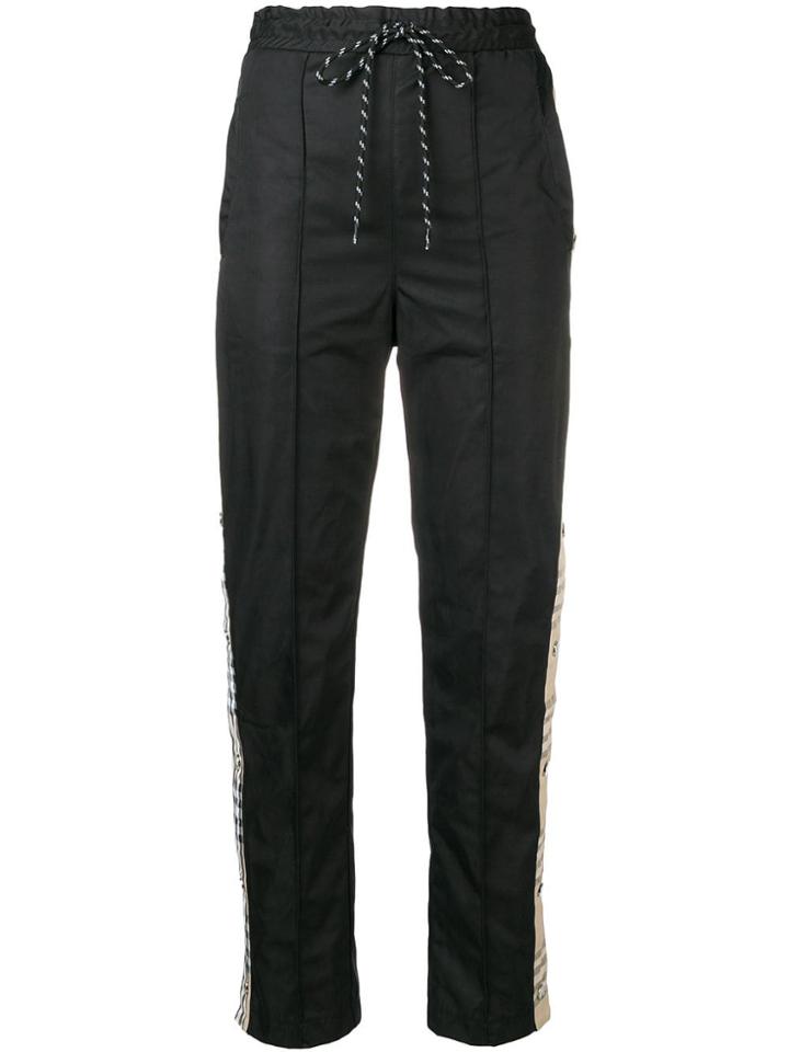 Andrea Crews Checked Band Track Pants - Black
