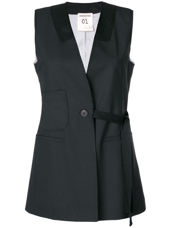 Semicouture Longline Waistcoat - Black