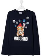 Moschino Kids Teen Skiing Bear T-shirt - Blue