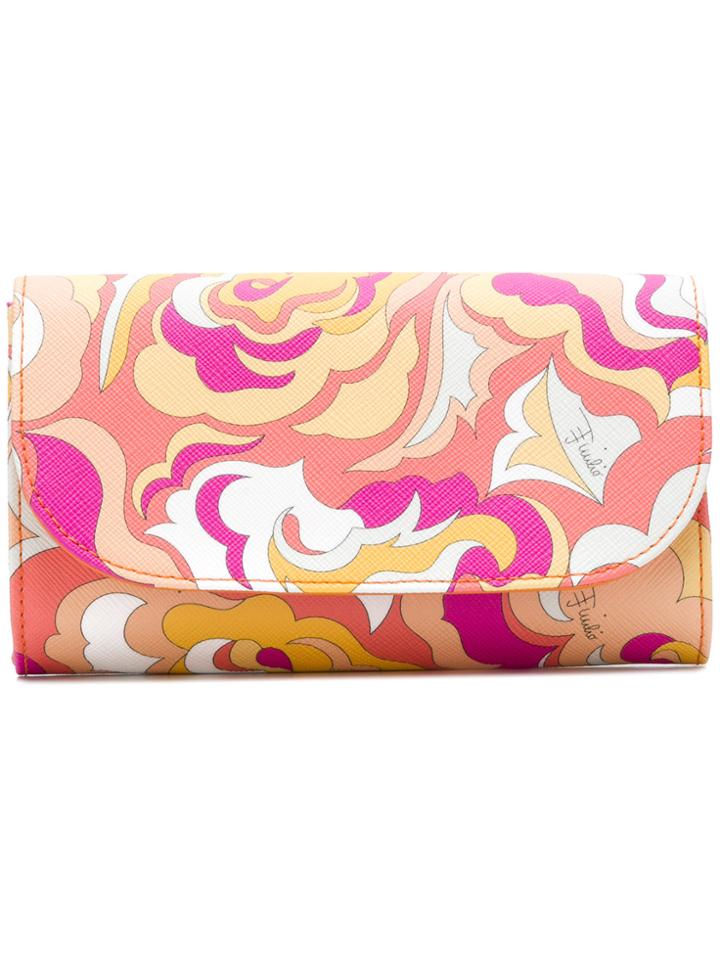 Emilio Pucci Abstract Print Flap Wallet - Yellow & Orange