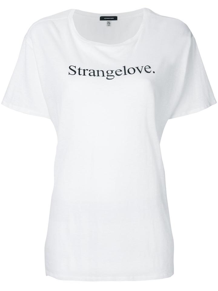 R13 Strangelove T-shirt - White
