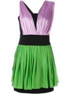 Fausto Puglisi Asymmetric Overlay Pleated Dress