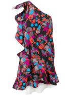 Givenchy Floral Print One-shoulder Dress - Black