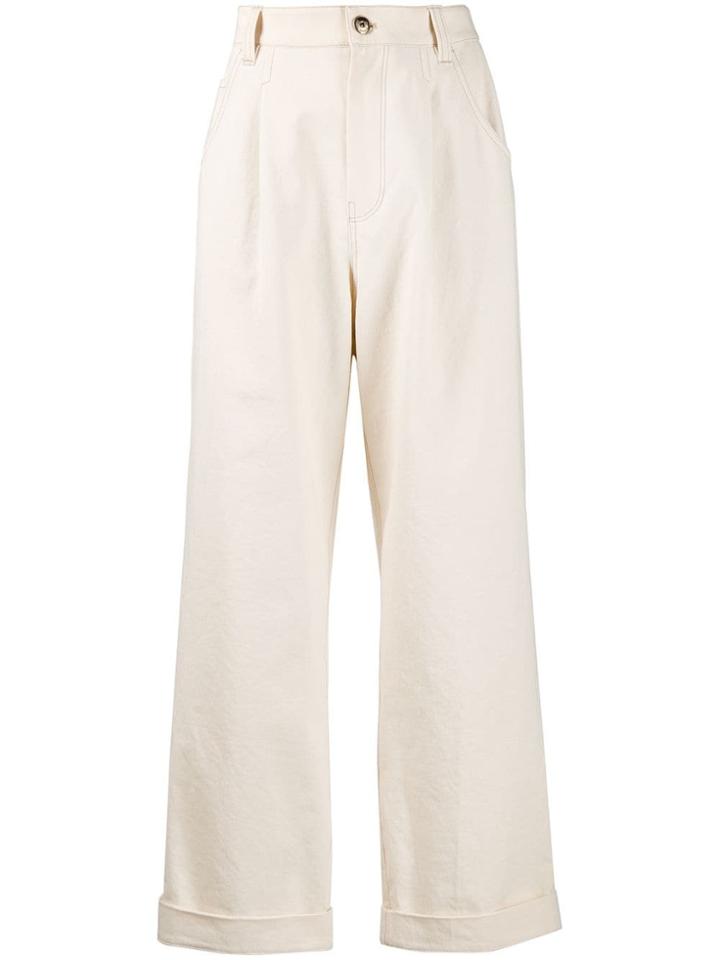 Brunello Cucinelli High-waisted Wide Leg Trousers - Neutrals