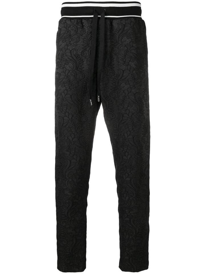 Dolce & Gabbana Jacquard Track Pants - Black