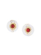Chanel Vintage Lucite Clip On Earrings, Women's, Red