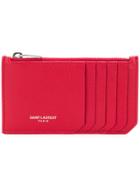 Saint Laurent Fragments Zipped Wallet - Red