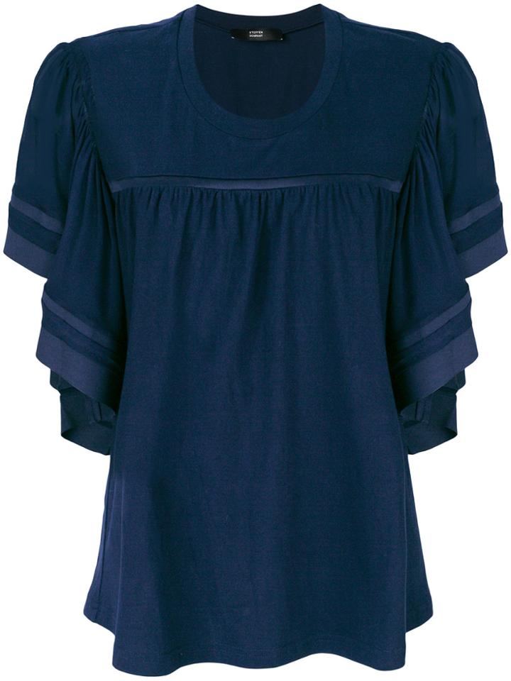 Steffen Schraut Sheer Sleeve Blouse - Blue