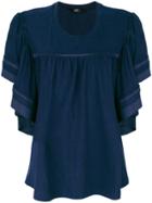 Steffen Schraut Sheer Sleeve Blouse - Blue