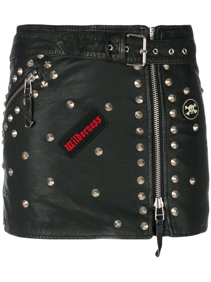 P.a.r.o.s.h. Studded Patch Skirt - Black