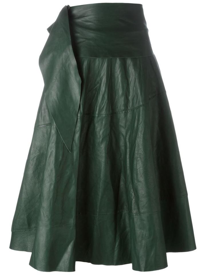 Ma+ Leather Midi Skirt