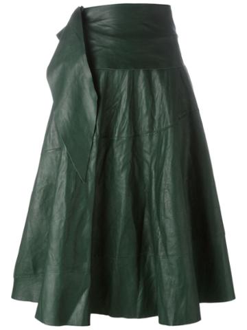 Ma+ Leather Midi Skirt