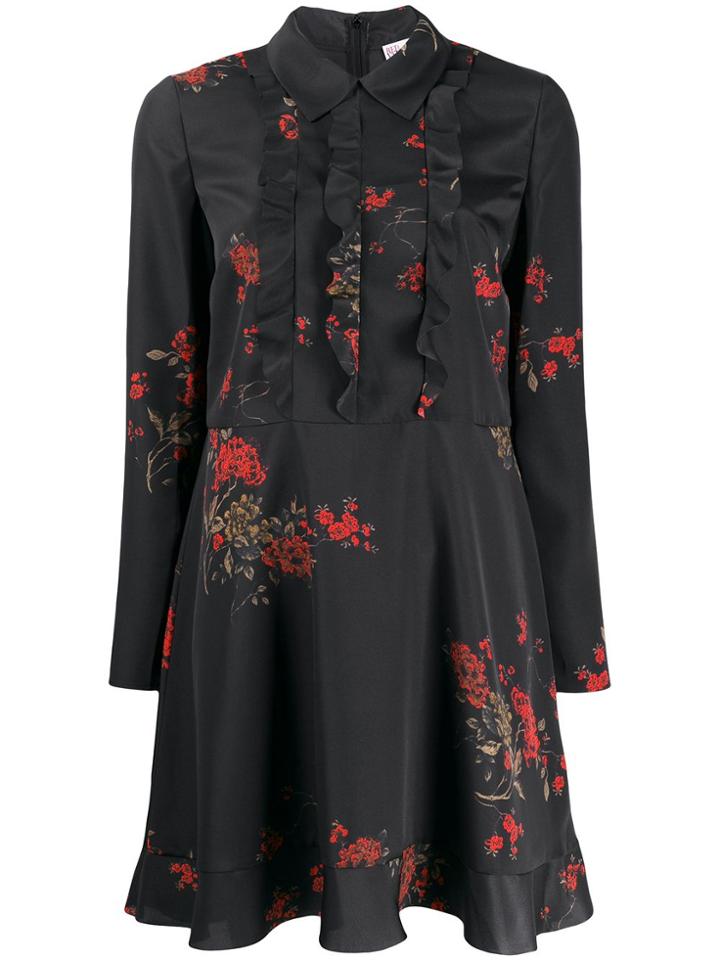 Red Valentino Red(v) Floral Print Mini Dress - Black