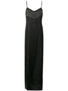 Almaz Long Slip Dress - Black