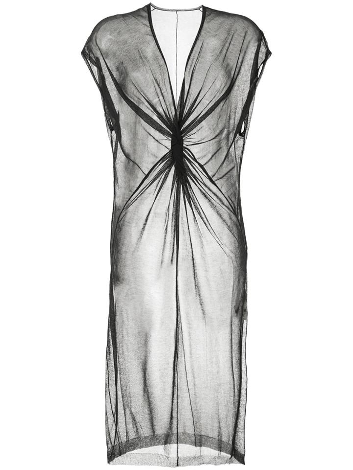 Uma Wang Gathered Front Sheer Dress - Black