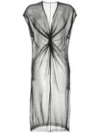 Uma Wang Gathered Front Sheer Dress - Black