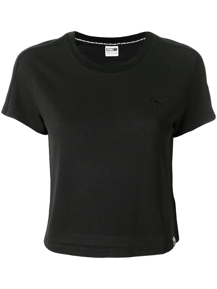 Puma Cropped Logo T-shirt - Black