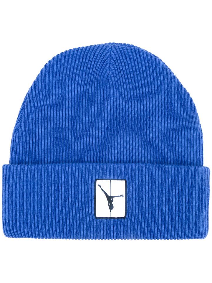 Alexander Wang Ribbed Beanie Hat, Men's, Blue, Cotton