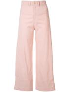 Sea Wide Leg Trousers, Women's, Size: 6, Pink/purple, Cotton/linen/flax/viscose