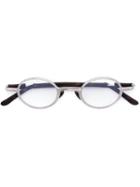 Kuboraum Round Contrast Frame Glasses, Grey, Acetate/bronze/porcelain
