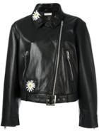 Natasha Zinko Daisy Embellished Biker Jacket - Black