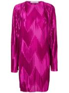 Givenchy Zig Zag Pleated Dress - Purple