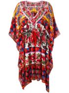 Mambo Print Kaftan Dress, Women's, Size: 44, Silk, Dolce & Gabbana