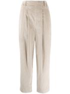 Brunello Cucinelli Cropped Corduroy Trousers - Neutrals