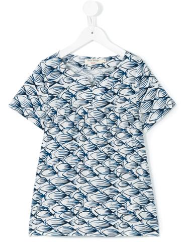Nice Things Mini - Fish Print Dress - Kids - Linen/flax/rayon - 10 Yrs, Blue
