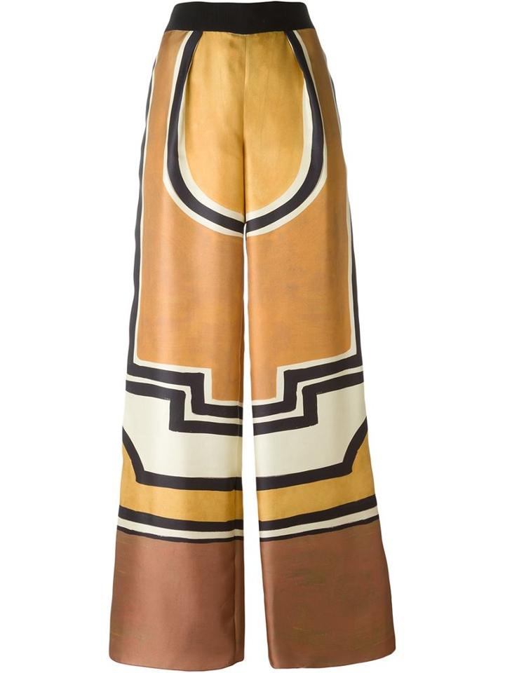 Alberta Ferretti Geometric Pattern Palazzo Pants