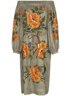 Vita Kin Gypsy Queen Off-the-shoulder Linen Dress - Green