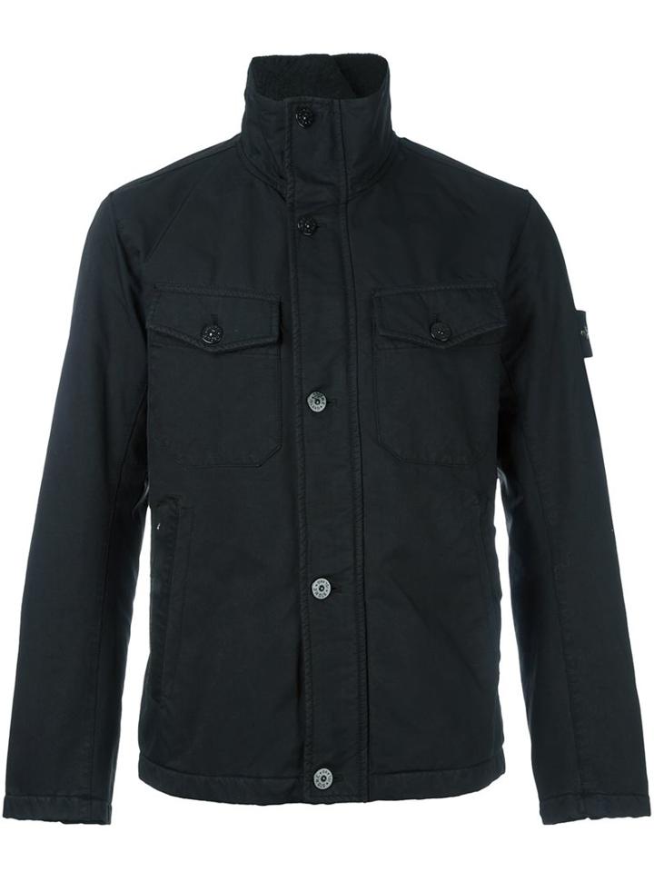 Stone Island Flap Pockets Jacket, Men's, Size: Medium, Black, Polyester/polyamide