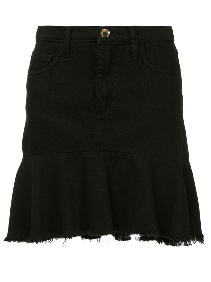 Nobody Denim Ruffle-hem Denim Skirt - Black