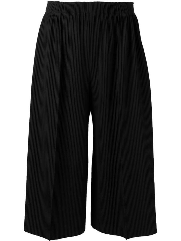 Issey Miyake Cauliflower Ribbed Culottes, Women's, Black, Polyester