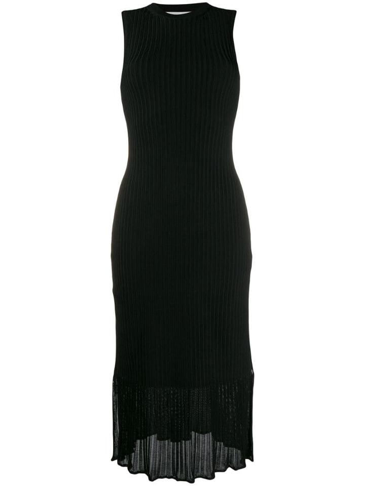 Victoria Beckham Sleeveless Ribbed Midi Dress - Black