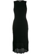 Victoria Beckham Sleeveless Ribbed Midi Dress - Black