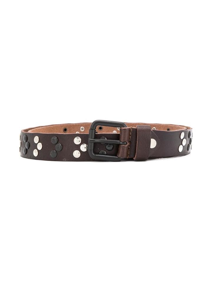 Paolo Pecora Kids Teen Studded Belt - Brown