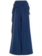 Roland Mouret Argott Peplum Waist Wide Leg Embroidered Detail Trousers