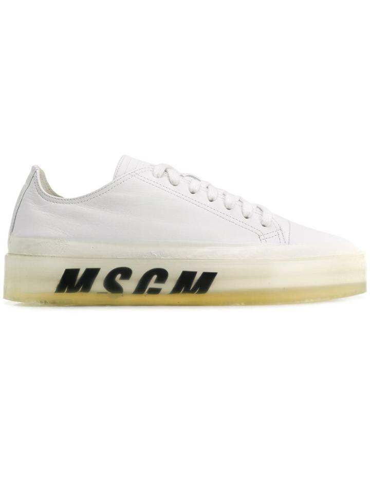 Msgm Oversized Sole Sneakers - White