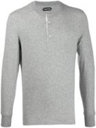 Tom Ford Half-button Long-sleeve T-shirt - Grey